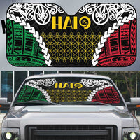 Halo Vanuatu Pride Auto Sun Shade Vanuatuan Sand Drawing Pattern - Polynesian Pride