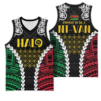 Halo Vanuatu Pride Basketball Jersey Vanuatuan Sand Drawing Pattern - Polynesian Pride