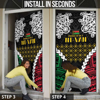 Halo Vanuatu Pride Door Cover Vanuatuan Sand Drawing Pattern - Polynesian Pride