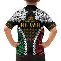 Halo Vanuatu Pride Family Matching Long Sleeve Bodycon Dress and Hawaiian Shirt Vanuatuan Sand Drawing Pattern