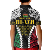 Halo Vanuatu Pride Kid Polo Shirt Vanuatuan Sand Drawing Pattern LT9 - Polynesian Pride
