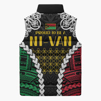 Halo Vanuatu Pride Sleeveless Puffer Jacket Vanuatuan Sand Drawing Pattern - Polynesian Pride