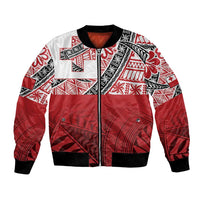 Malo e lelei Tonga Bomber Jacket Ngatu Tokelau Feletoa Fata Traditional Polynesian Pattern LT9 Unisex Red - Polynesian Pride