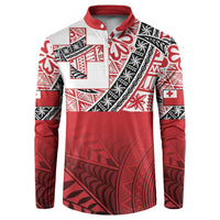 Malo e lelei Tonga Button Sweatshirt Ngatu Tokelau Feletoa Fata Traditional Polynesian Pattern
