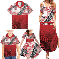 Malo e lelei Tonga Family Matching Summer Maxi Dress and Hawaiian Shirt Ngatu Tokelau Feletoa Fata Traditional Polynesian Pattern