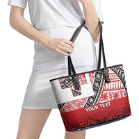 Malo e lelei Tonga Leather Tote Bag Ngatu Tokelau Feletoa Fata Traditional Polynesian Pattern