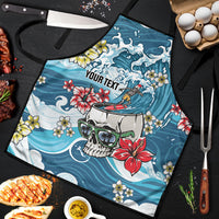 Hawaii Santa Skeleton Surfing Personalized Apron Mele Kalikimaka i Iulai!