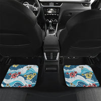 Hawaii Santa Skeleton Surfing Personalized Car Mats Mele Kalikimaka i Iulai!