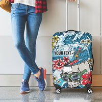 Hawaii Santa Skeleton Surfing Personalized Luggage Cover Mele Kalikimaka i Iulai!