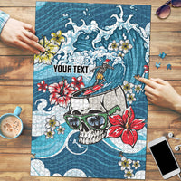 Hawaii Santa Skeleton Surfing Personalized Puzzle Mele Kalikimaka i Iulai!