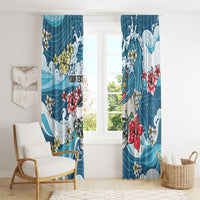 Hawaii Santa Skeleton Surfing Personalized Window Curtain Mele Kalikimaka i Iulai!