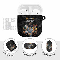 Custom Rugby Southern Hemisphere AirPods Case Argentina AUNZ South Africa Mascot Black LT9 - Polynesian Pride