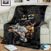 Custom Rugby Southern Hemisphere Blanket Argentina AUNZ South Africa Mascot Black - Polynesian Pride