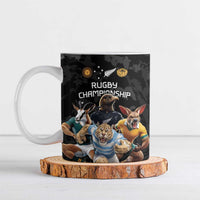 Custom Rugby Southern Hemisphere Ceramic Mug Argentina AUNZ South Africa Mascot Black - Polynesian Pride