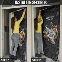 Custom Rugby Southern Hemisphere Door Cover Argentina AUNZ South Africa Mascot Black - Polynesian Pride