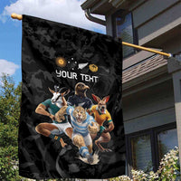 Custom Rugby Southern Hemisphere Garden Flag Argentina AUNZ South Africa Mascot Black LT9 - Polynesian Pride