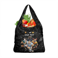 Custom Rugby Southern Hemisphere Grocery Bag Argentina AUNZ South Africa Mascot Black LT9 1-pack One Size Black - Polynesian Pride