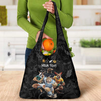 Custom Rugby Southern Hemisphere Grocery Bag Argentina AUNZ South Africa Mascot Black LT9 - Polynesian Pride