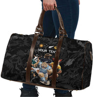 Custom Rugby Southern Hemisphere Travel Bag Argentina AUNZ South Africa Mascot Black - Polynesian Pride