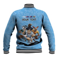 Custom Rugby Southern Hemisphere Baseball Jacket Argentina AUNZ South Africa Mascot Blue - Polynesian Pride