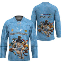 Custom Rugby Southern Hemisphere Hockey Jersey Argentina AUNZ South Africa Mascot Blue LT9 - Polynesian Pride