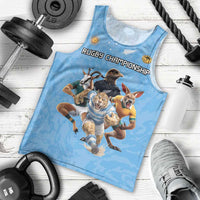 Custom Rugby Southern Hemisphere Men Tank Top Argentina AUNZ South Africa Mascot Blue - Polynesian Pride