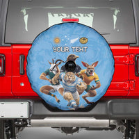 Custom Rugby Southern Hemisphere Spare Tire Cover Argentina AUNZ South Africa Mascot Blue - Polynesian Pride