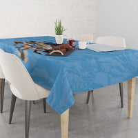 Custom Rugby Southern Hemisphere Tablecloth Argentina AUNZ South Africa Mascot Blue - Polynesian Pride