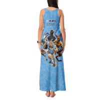 Custom Rugby Southern Hemisphere Tank Maxi Dress Argentina AUNZ South Africa Mascot Blue LT9 - Polynesian Pride