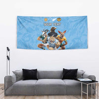 Custom Rugby Southern Hemisphere Tapestry Argentina AUNZ South Africa Mascot Blue - Polynesian Pride