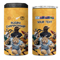 Custom Rugby Southern Hemisphere 4 in 1 Can Cooler Tumbler Argentina AUNZ South Africa Mascot Gold - Polynesian Pride