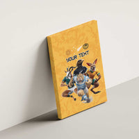 Custom Rugby Southern Hemisphere Canvas Wall Art Argentina AUNZ South Africa Mascot Gold LT9 - Polynesian Pride