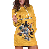 Custom Rugby Southern Hemisphere Hoodie Dress Argentina AUNZ South Africa Mascot Gold LT9 Gold - Polynesian Pride