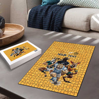 Custom Rugby Southern Hemisphere Puzzle Argentina AUNZ South Africa Mascot Gold - Polynesian Pride