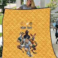 Custom Rugby Southern Hemisphere Quilt Argentina AUNZ South Africa Mascot Gold LT9 Gold - Polynesian Pride