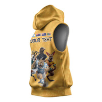 Custom Rugby Southern Hemisphere Sleeveless Hoodie Argentina AUNZ South Africa Mascot Gold - Polynesian Pride