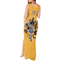 Custom Rugby Southern Hemisphere Tank Maxi Dress Argentina AUNZ South Africa Mascot Gold LT9 - Polynesian Pride