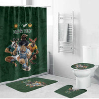 Custom Rugby Southern Hemisphere Bathroom Set Argentina AUNZ South Africa Mascot Green - Polynesian Pride