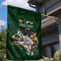 Custom Rugby Southern Hemisphere Garden Flag Argentina AUNZ South Africa Mascot Green LT9 - Polynesian Pride