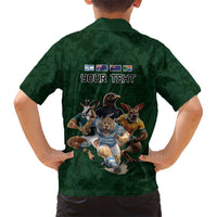 Custom Rugby Southern Hemisphere Hawaiian Shirt Argentina AUNZ South Africa Mascot Green - Polynesian Pride