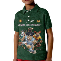 Custom Rugby Southern Hemisphere Kid Polo Shirt Argentina AUNZ South Africa Mascot Green - Polynesian Pride