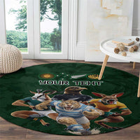 Custom Rugby Southern Hemisphere Round Carpet Argentina AUNZ South Africa Mascot Green LT9 - Polynesian Pride