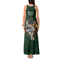 Custom Rugby Southern Hemisphere Tank Maxi Dress Argentina AUNZ South Africa Mascot Green LT9 - Polynesian Pride