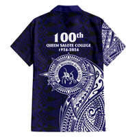 Tonga Queen Salote College 100th Years Family Matching Off The Shoulder Long Sleeve Dress and Hawaiian Shirt Est 1926 Tongan Ngatu Tapa - Polynesian Pride