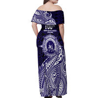 Tonga Queen Salote College 100th Years Family Matching Off Shoulder Maxi Dress and Hawaiian Shirt Est 1926 Tongan Ngatu Tapa - Polynesian Pride