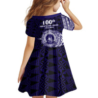 Tonga Queen Salote College 100th Years Kid Short Sleeve Dress Est 1926 Tongan Ngatu Tapa - Polynesian Pride