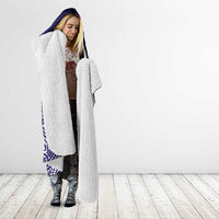 Tonga Queen Salote College 100th Years Hooded Blanket Blue Tonga Kupesi Uniquely Pacific Art - Polynesian Pride