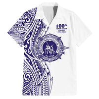 Tonga Queen Salote College 100th Years Family Matching Off Shoulder Short Dress and Hawaiian Shirt White Tonga Kupesi Uniquely Pacific Art LT9 Dad's Shirt - Short Sleeve White - Polynesian Pride