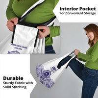 Tonga Queen Salote College 100th Years Grocery Bag White Tonga Kupesi Uniquely Pacific Art - Polynesian Pride