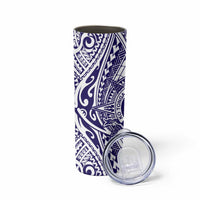 Tonga Queen Salote College 100th Years Skinny Tumbler White Tonga Kupesi Uniquely Pacific Art - Polynesian Pride